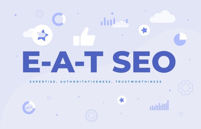 E-E-A-T SEO concept—Experience, Expertise, Authoritativeness, Trustworthiness—explained visually for medical practice website design.