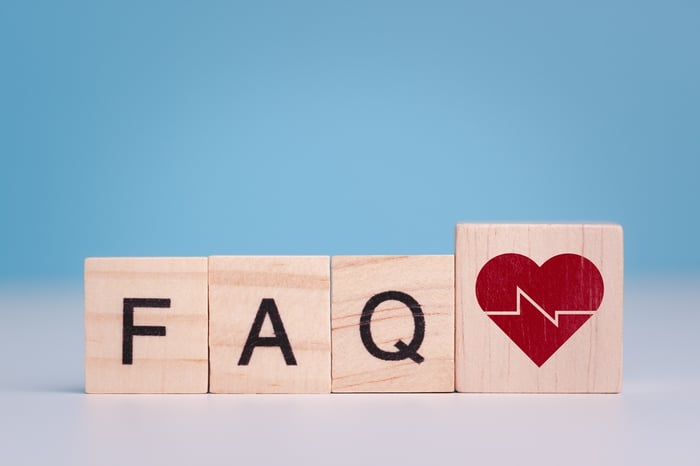 Wooden blocks spelling F-A-Q with a red heart icon on the final block, positioned under the heading "FAQs On Digital Marketing for Private Practice Reputation.