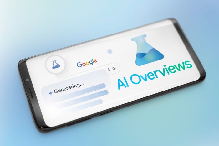 Smartphone displaying Google AI Overviews generating search results, highlighting why doctors need to adapt their SEO strategies to stay visible in AI-driven healthcare search.