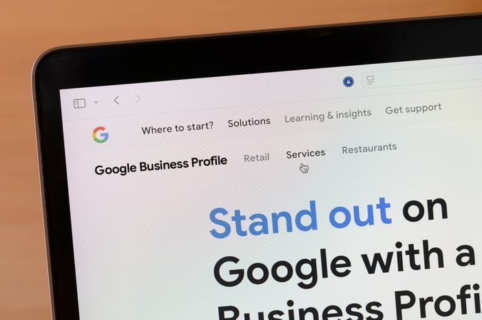 Close-up of a laptop screen showing the Google Business Profile interface, symbolizing the critical role of GBP optimization and fact management in local SEO for Doctors.